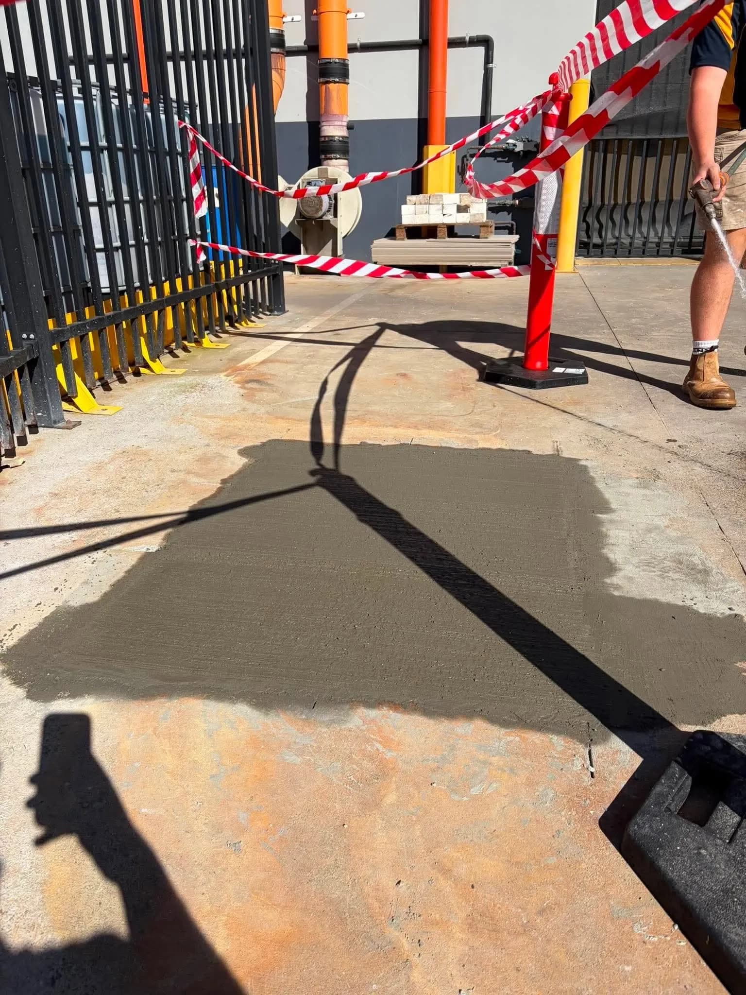 Concrete path reinstated after an underground pipe repair